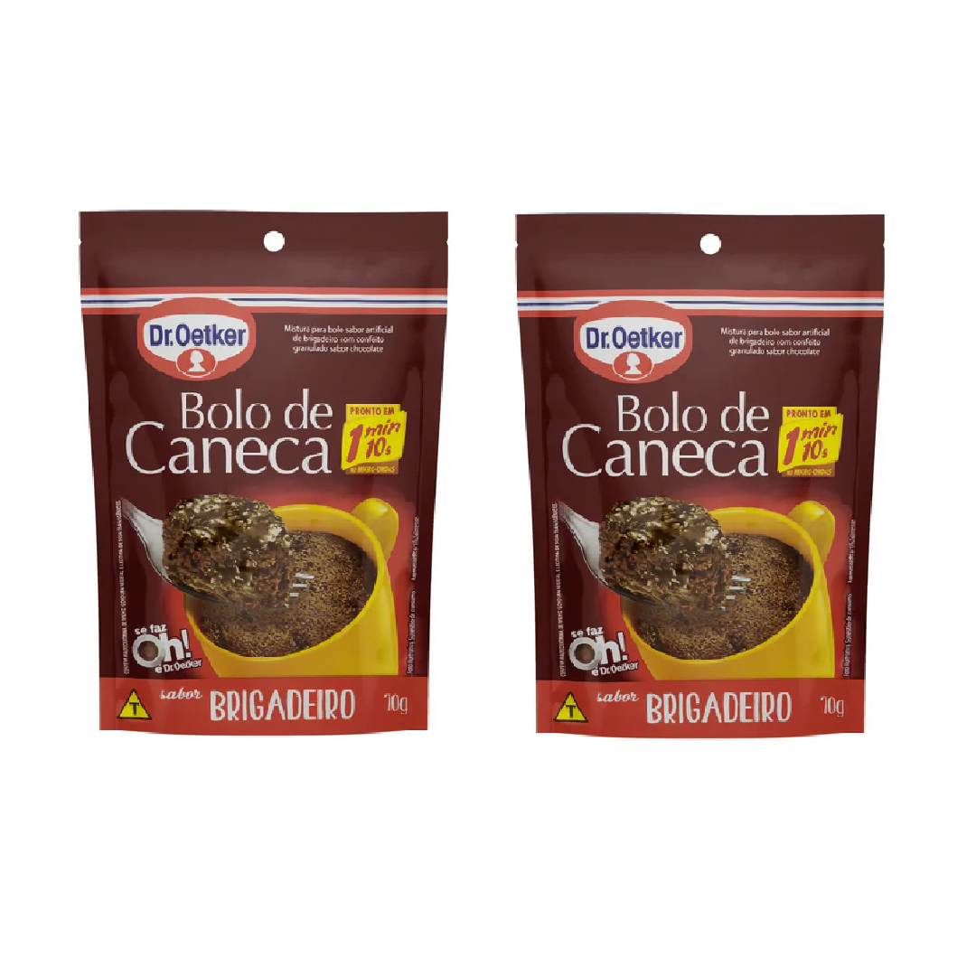 Dr. Oetker Mistura Para Bolo de Caneca: Brigadeiro (2x70g)